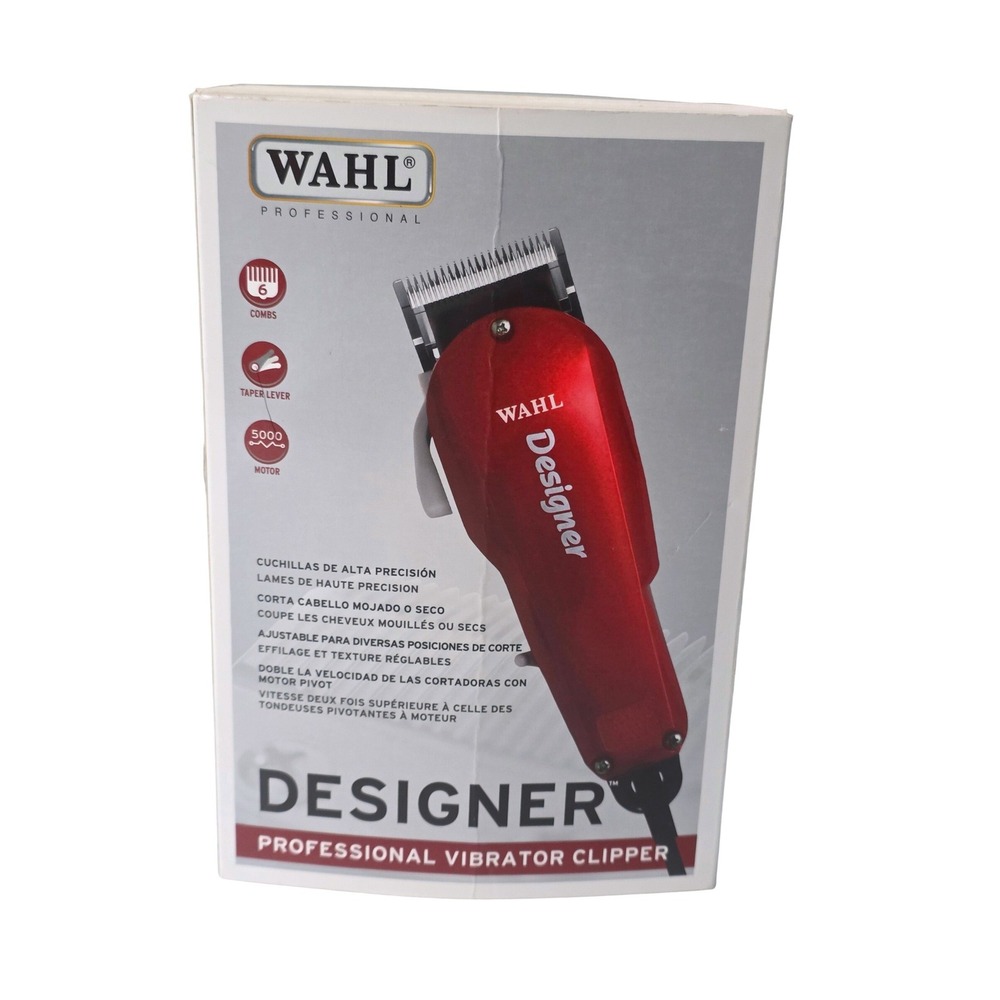 Wahl Designer Model ST Burgundy Corded Electric Hair Clipper TESTED with guides